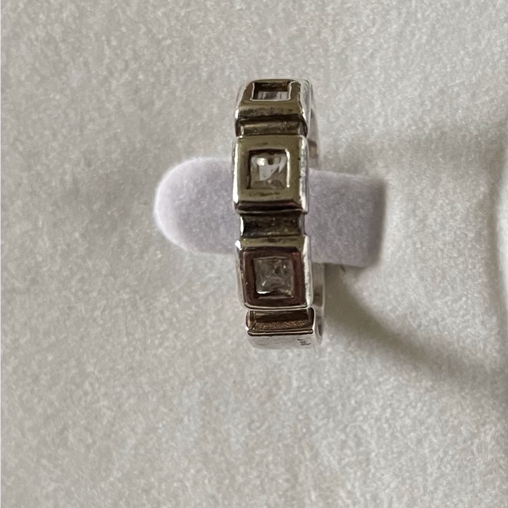 Vintage cubic zirconia squares inset in silver